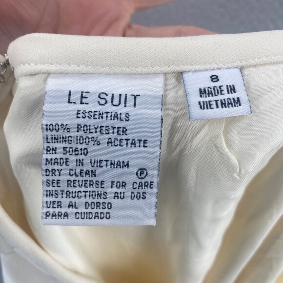 Le Suit Skirt Womens 8 Ivory Straight Pencil Knee Length Office Career Everyday - Picture 6 of 9